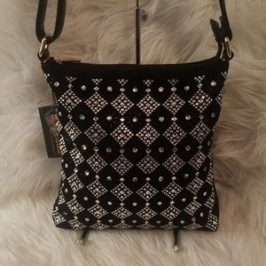 BLACK DIAMOND STONE PATTERN CROSSBODY SLING